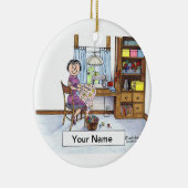 Naaien, naaien, kwartelen keramisch ornament (Rechts)