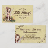 Naaien naaister quilter quilten fee elf meisje visitekaartje (Voorkant / Achterkant)