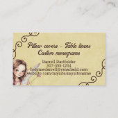 Naaien naaister quilter quilten fee elf meisje visitekaartje (Achterkant)