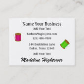 Naaien / Naaisters / Mode - SRF Visitekaartje (Achterkant)