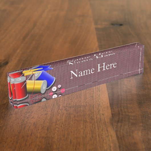 naaien naambordje (Zijkant)