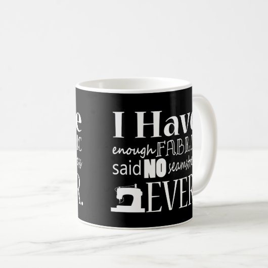 Naaien - niet genoeg verbindingsvlotten {donker} koffiemok (Voorkant rechts)