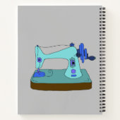 Naaien om lijst te doen,  naaimachine, naam notitieboek (Achterkant)