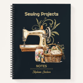 Naaien Projecten Organisator Zwart Notitieboek