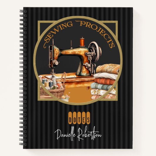 Naaien Projecten  Zwart Notitieboek (Voorkant)