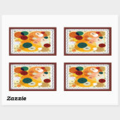 naaien rechthoekige sticker (Vel)