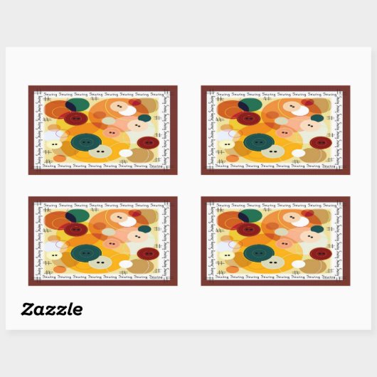 naaien rechthoekige sticker (Vel)