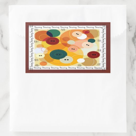 naaien rechthoekige sticker (Tas)