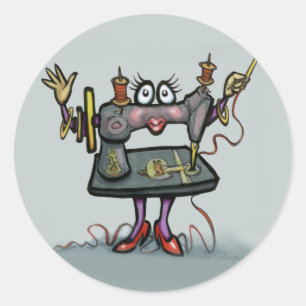 naaien ronde sticker
