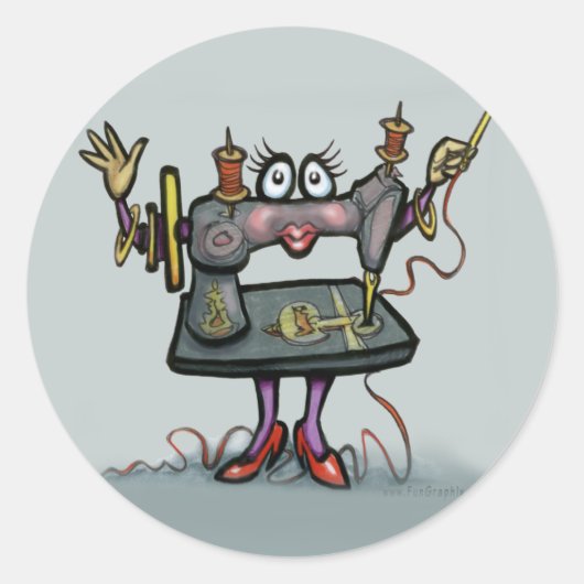 naaien ronde sticker (Voorkant)