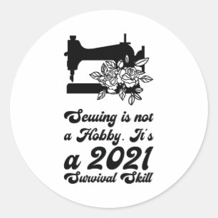 Naaien - ronde sticker