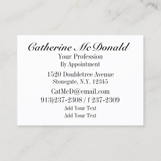 Naaien / Seamstress Kaart Visitekaartje (Achterkant)