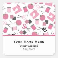 Naaien Thema Adres Sticker