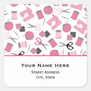 Naaien Thema Adres Sticker