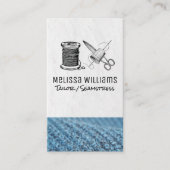 Naaien Thread Thimble en Schaar Visitekaartje (Voorkant)