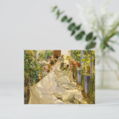 Naaien van het Zeil door Joaquin Sorolla Briefkaart (Staand voorkant)