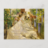 Naaien van het Zeil door Joaquin Sorolla Briefkaart (Voorkant)