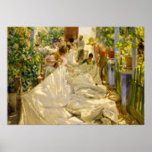 Naaien van het Zeil door Joaquin Sorolla Poster (Voorkant)