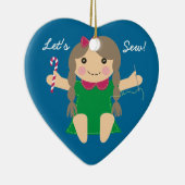 Naaien van naadloze pop-kerstboomversiering keramisch ornament (Rechts)