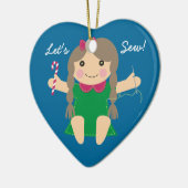 Naaien van naadloze pop-kerstboomversiering keramisch ornament (Links)