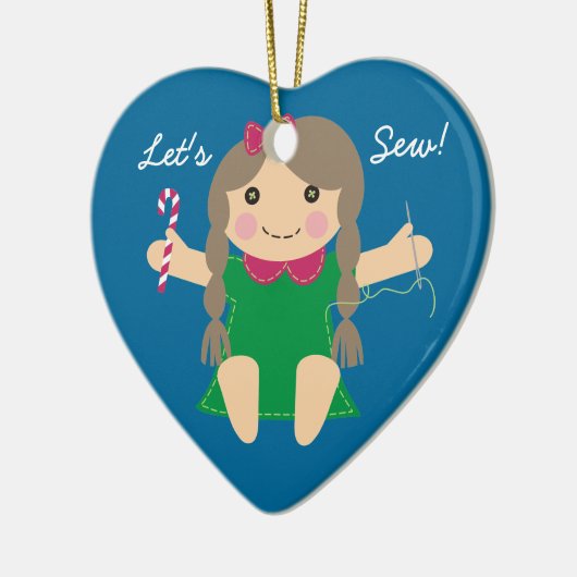 Naaien van naadloze pop-kerstboomversiering keramisch ornament (Links)