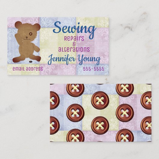 naaien visitekaartje (Voorkant / Achterkant)