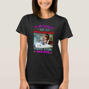 Naaien voor vrouwelijke stof Crazy Quilt Lady Craf T-shirt