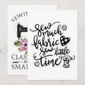 naaien | Weinig tijd naaien van veel stof Bedankkaart (Voorkant / Achterkant)