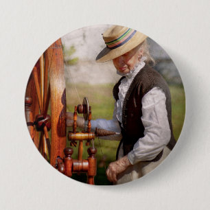 Naaien - Weven - Grote wielen blijven draaien Ronde Button 7,6 Cm