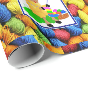 Naaiend Breien Schaap / Garen Moederdag Verjaardag Cadeaupapier