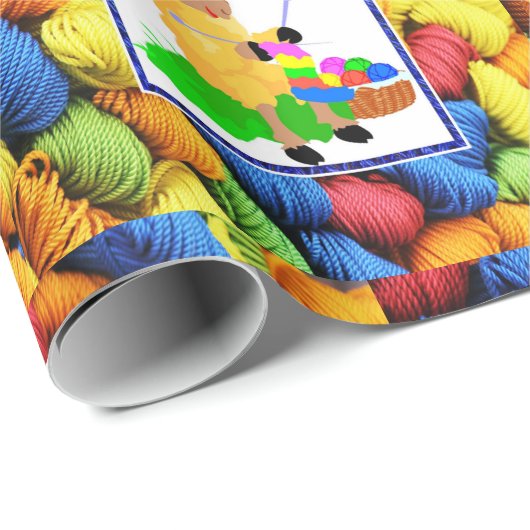 Naaiend Breien Schaap / Garen Moederdag Verjaardag Cadeaupapier (Rol Hoek)