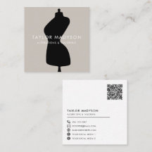 Naaiend naaiwerk Tailor Mannequin Logo QR-code