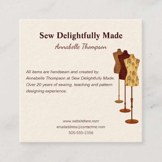 Naaiend Visitekaartje (Voorkant)