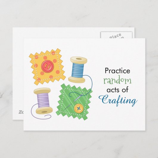 Naaiende Craft Hobby Quote Briefkaart (Voorkant / Achterkant)