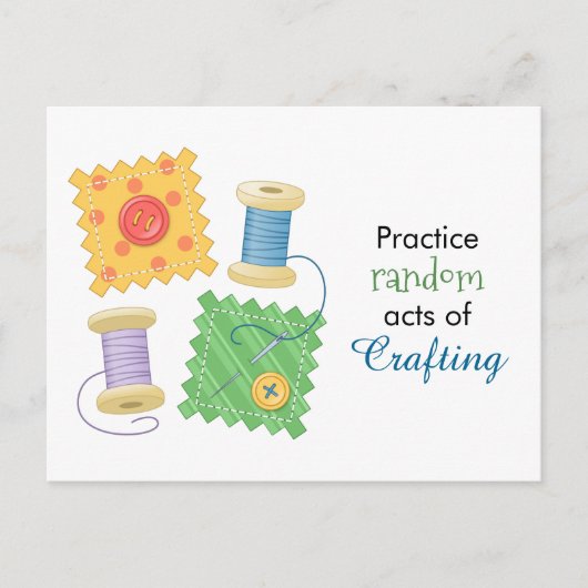 Naaiende Craft Hobby Quote Briefkaart (Voorkant)