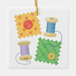 Naaiende drijfwerktuig hobby keramisch ornament