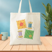 Naaiende drijfwerktuig hobby tote bag