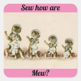  naaiende Kittens Vierkante Sticker