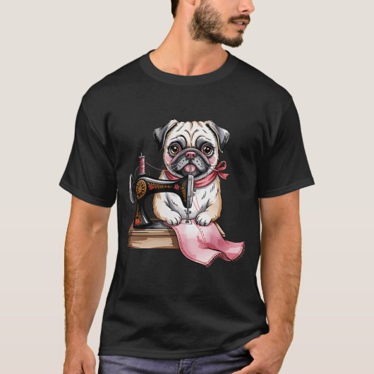 naaiende pug t-shirt (Voorkant)
