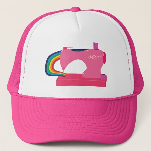 Naaiende regenbogen trucker pet (Voorkant)