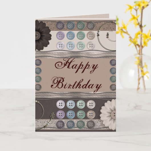 Naaienliefhebber Kaart (Gele Bloem)