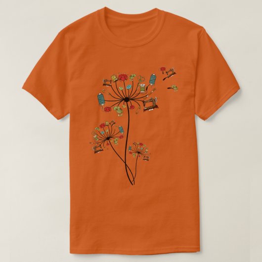 Naaigandelion bloemen 1 kantelen t-shirt (Design voorkant)