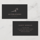 Naaigaren Naald Roos Gouden Glitter Visitekaartje (Voorkant / Achterkant)