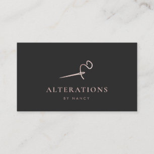 Naaigaren Naald Roos Gouden Glitter Visitekaartje