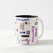  naaigarens- en naadstressdecor tweekleurige koffiemok (Voorkant rechts)