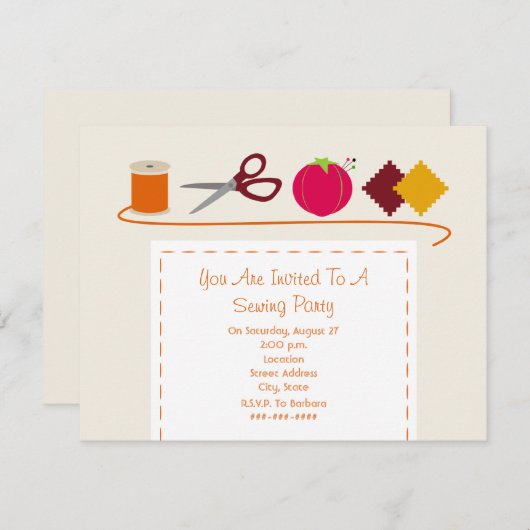 Naaigarens, schaar, speldenkussen, staal kaart (Voorkant / Achterkant)