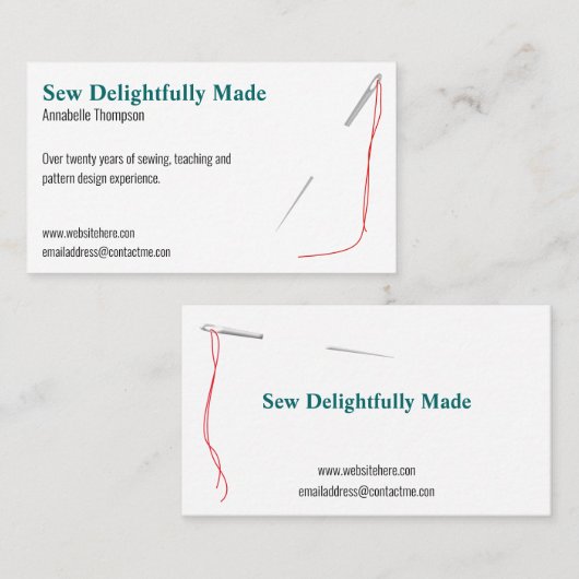 Naaigarens Visitekaartje (Voorkant / Achterkant)