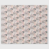 naaigarievormig ontwerp voor naaiwerk cadeaupapier (Vlak)