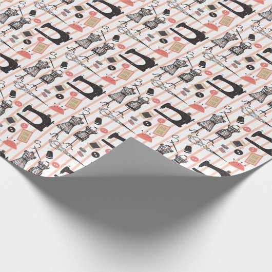 naaigarievormig ontwerp voor naaiwerk cadeaupapier (Hoek)