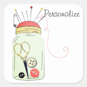 naaigarkit vierkante sticker